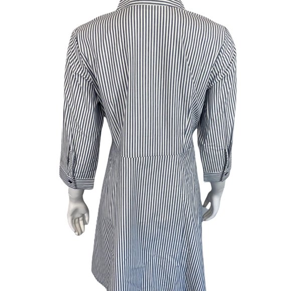 NWT JOAN RIVERS STRIPED PEPLUM SHIRT HI-LOW HEM BLUE & WHITE 12P (PETITE) - Picture 4 of 9